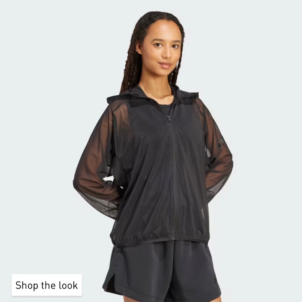 Adidas SOFT LUX MESH FULL-ZIP HOODIE in black size Xlarge NWT